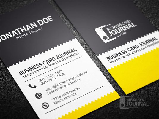 Free business card templates: Zig Zag