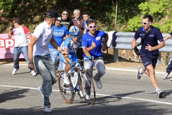 Domenico Pozzovivo (Colnago-CSF Inox) delighted the tifosi.
