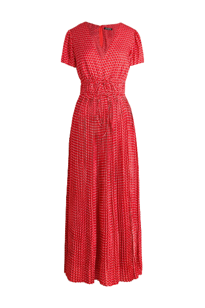 J.Crew, Pleated Tie-Waist Dress in Luster Georgette