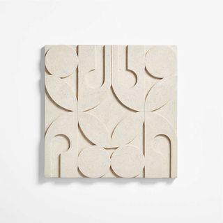 'Fyre 24' Hand-Carved White Tile Wall Art Decor