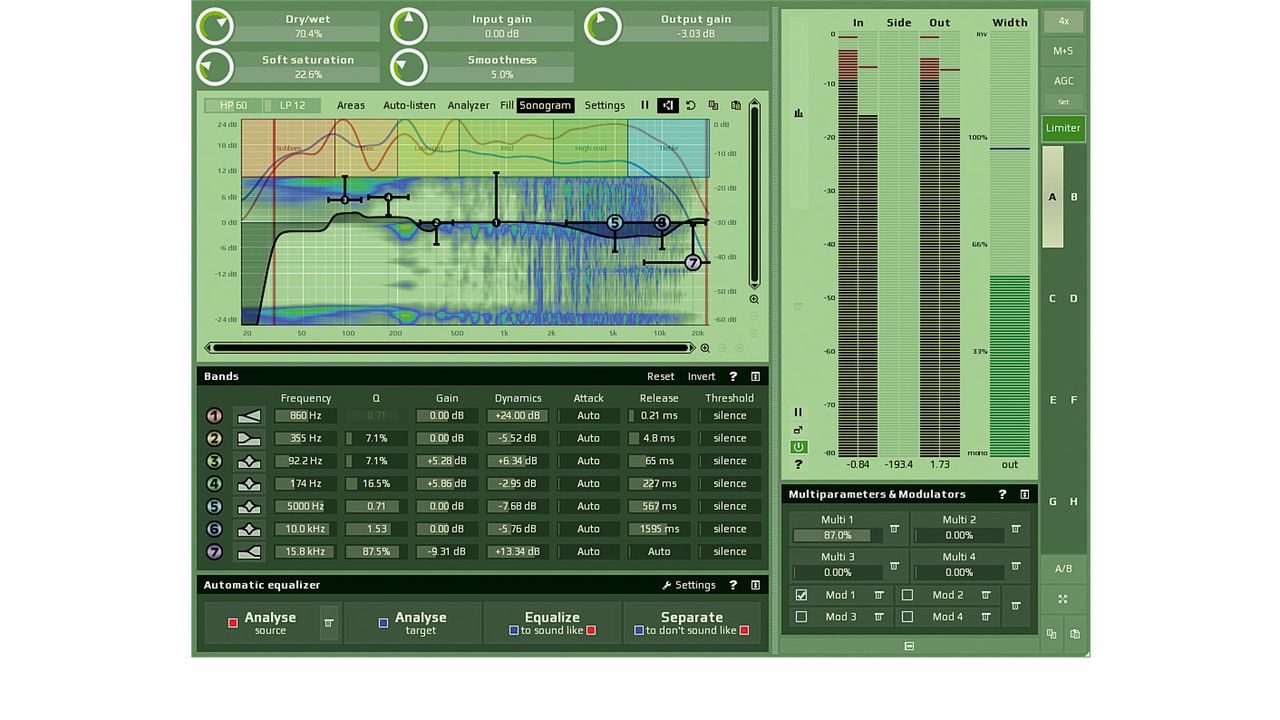 The new version of MAutoDynamicEQ benefits from a reworked user interface