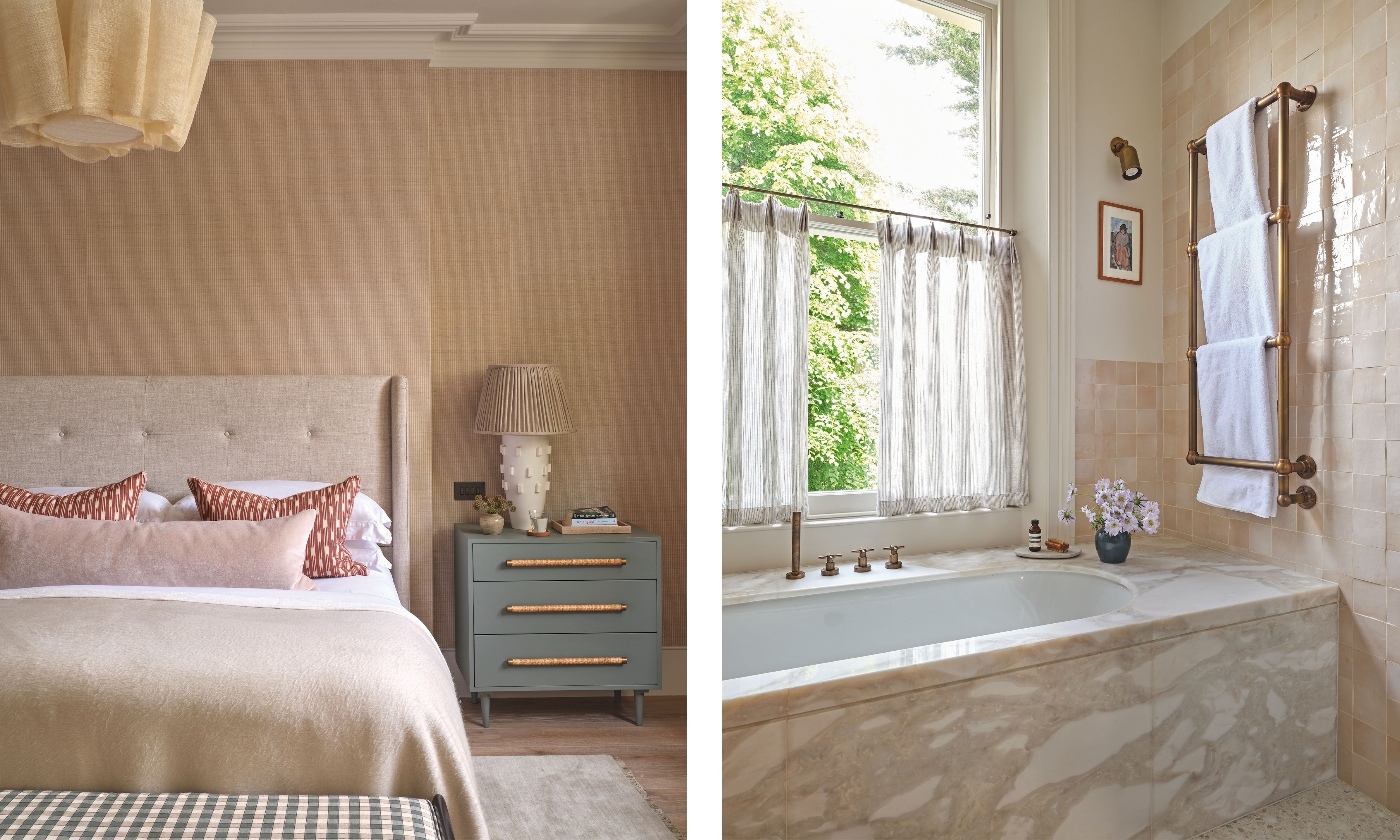 Pink bedroom and bathroom