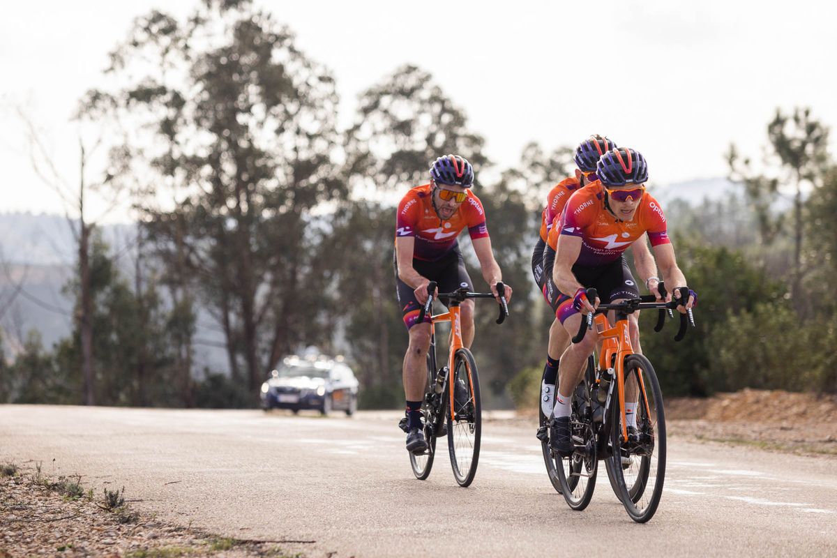 Ben King wins training race for Human Powered Health during January 2022 camp