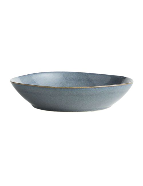 Marin Slate Blue Stoneware Low Bowl