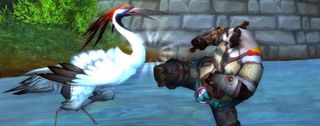 World of Warcraft Mists of Pandaria - Panda kicks Heron