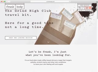 Frank Body uses first person copy to build rapport with its customers