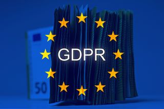 GDPR logo with a stack of Euro notes 
