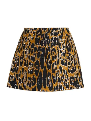 Alaïa, Leopard Jacquard Miniskirt