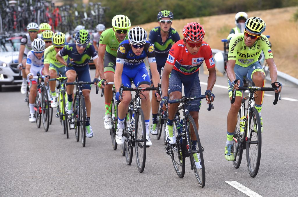 Nairo Quintana and Alberto Contador contributing to the pace making
