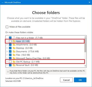 OneDrive folder visibility in File Explorer
