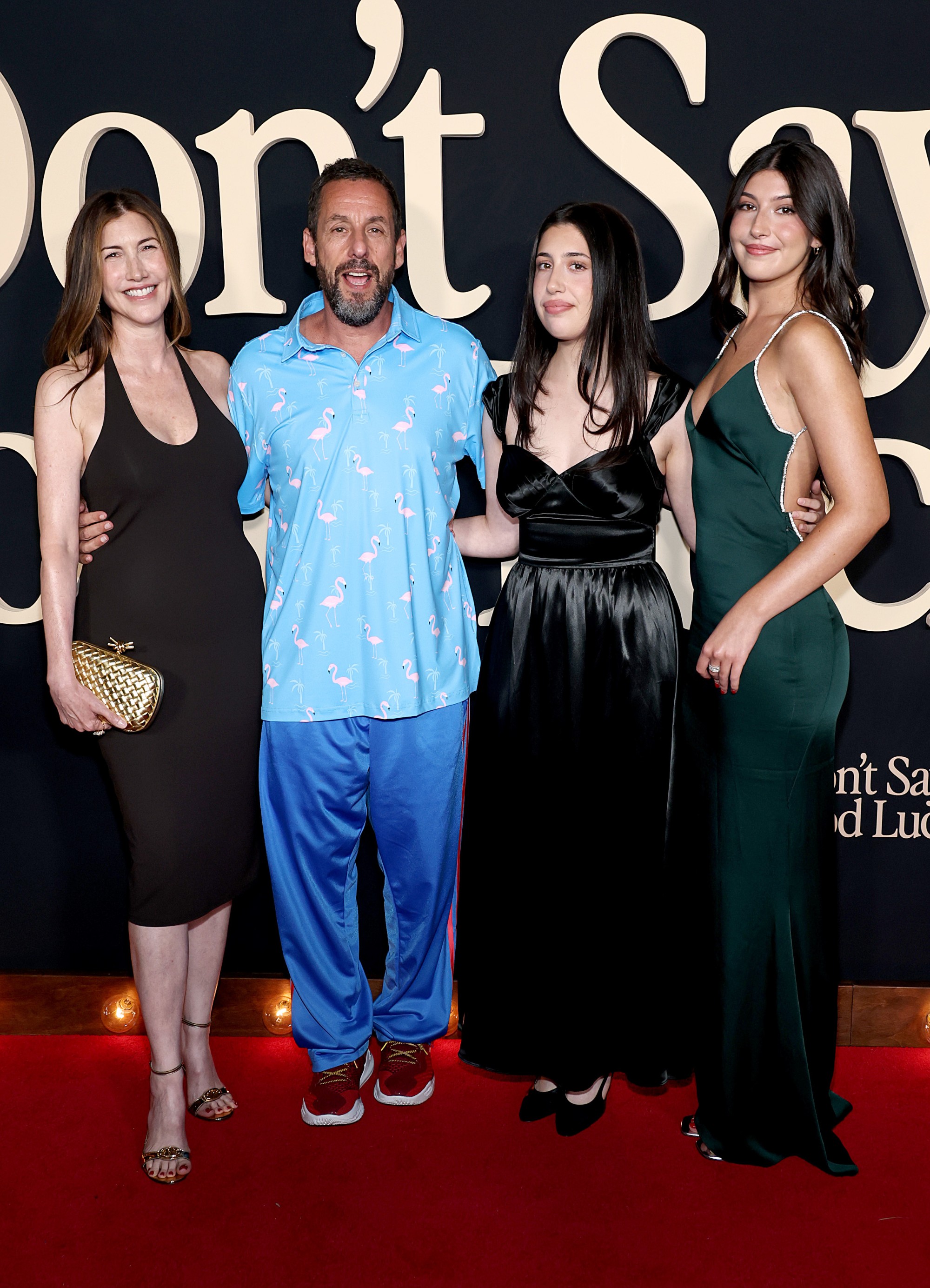 NEW YORK, NEW YORK - AUGUST 10: (L-R) Jackie Sandler and Adam Sandler attend Netflix's &amp;quot;Don't Say Good Luck&amp;quot; New York Premiere at The Plaza Hotel on August 10, 2026 in New York City.