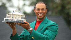 Tiger Woods celebrates his Masters victory at Augusta National Golf Club