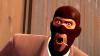 Team Fortress Spy being shocked