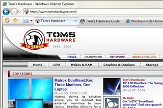 Tabbed browsing in the new IE that comes with Vista.