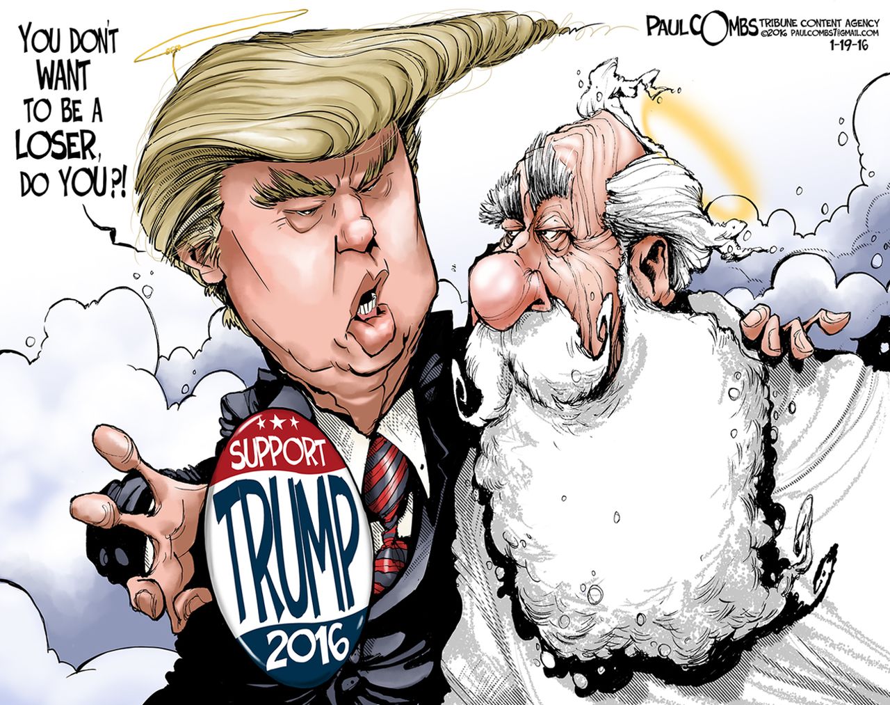 Editorial Cartoon U.S. Trump God