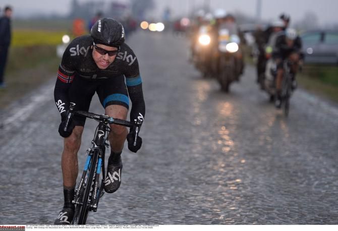 Edvald Boasson Hagen (Team Sky) leads Omloop Het Nieuwsblad