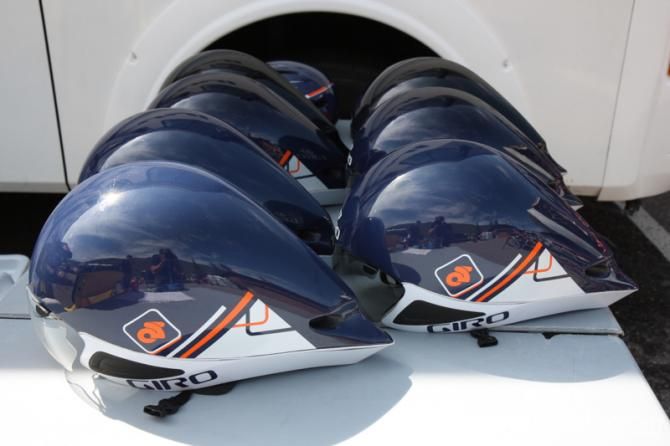 Champion System riders rode road bikes with clip-on bars, but they all used TT lids