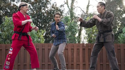 Johnny, Danny, and Chozen prepare to train in Cobra Kai season 6 on Netflix