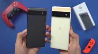 An image of the Google Pixel 6a alongside the Pixel 6 