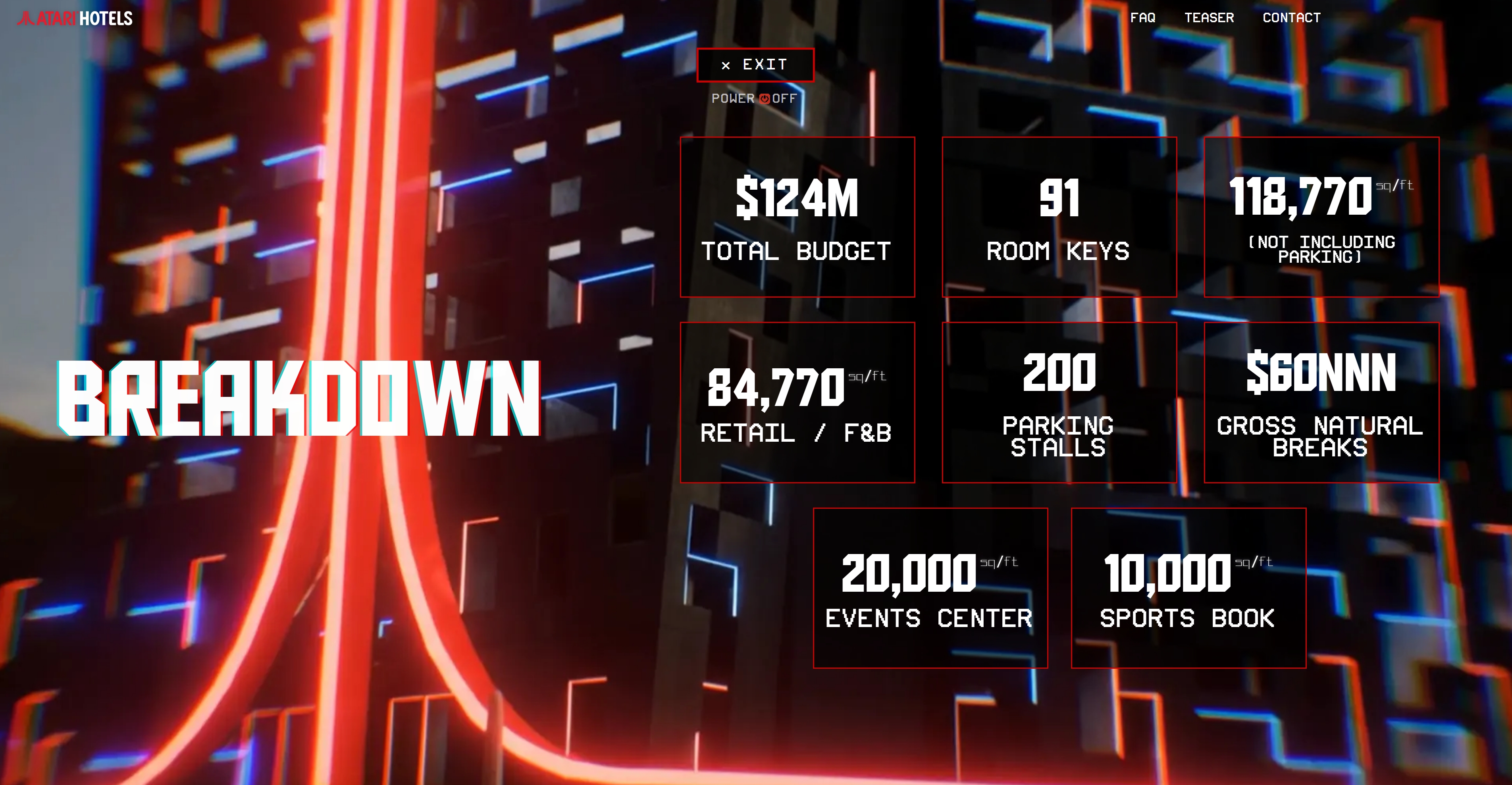 Atari Hotels project breakdown