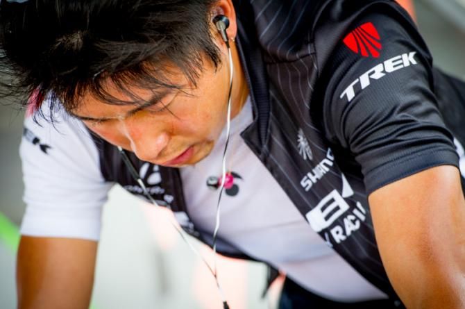 Fumiyuki Beppu (Trek Factory Racing) concentrated before the start of time trial