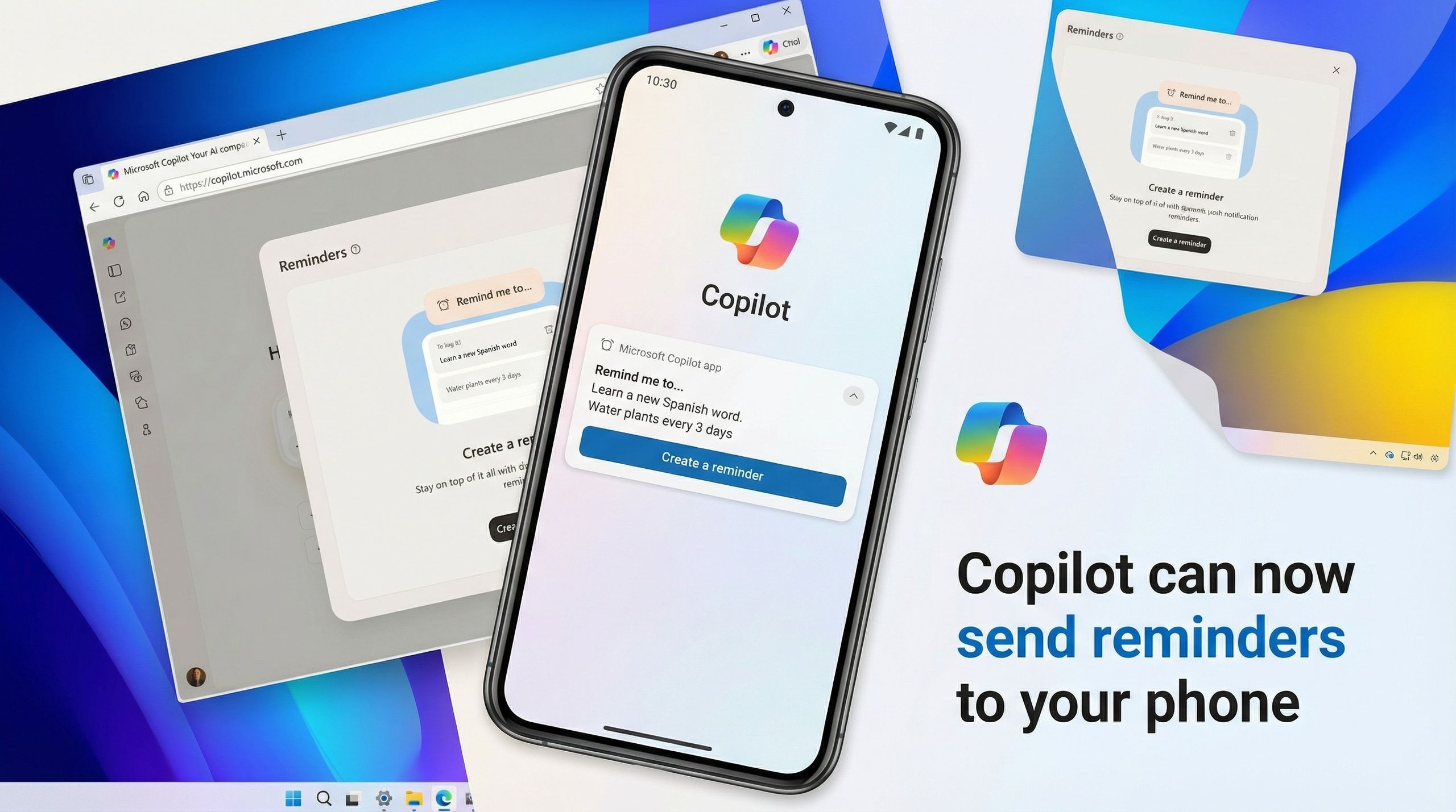Microsoft Copilot can now send reminders straight to your phone