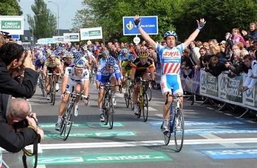 Kenny Van Hummel (Skil - Shimano) celebrates his victory. Photo &copy;: AFP Photo