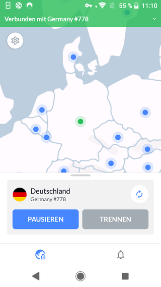 Die NordVPN App