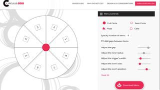 Circular menus can work really well; build one easily with this tool