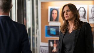 Mariska Hargitay as Captain Olivia Benson in the squad room in Law & Order: SVU season 26 episode 9