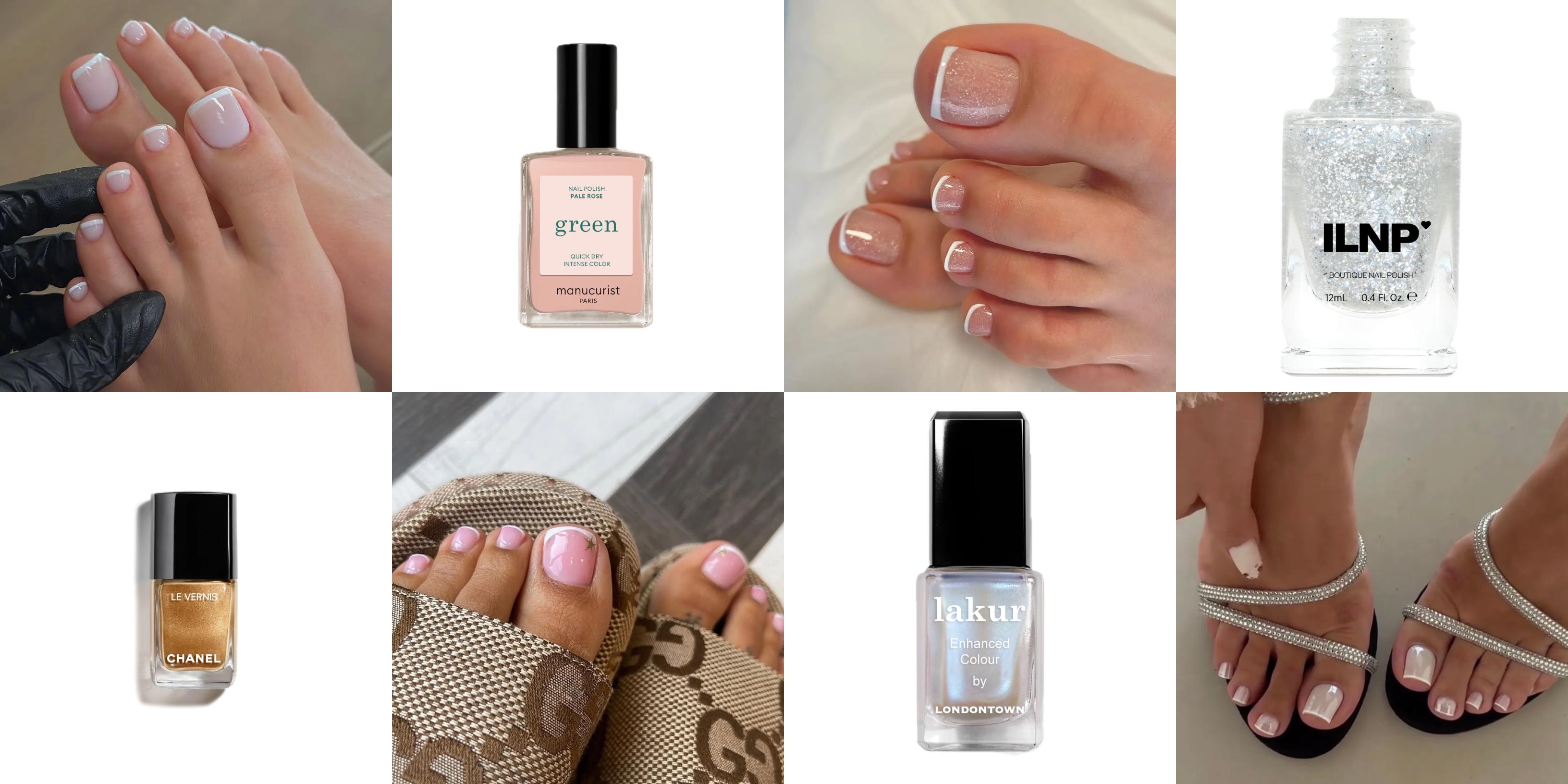 french tip pedicures