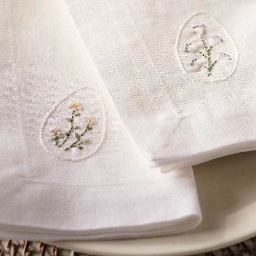 Easter Egg Embroidered Napkins