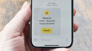 iOS 17 check in feature settings and screens