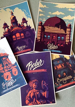 retro postcards