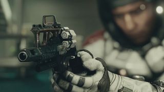 Promotional screenshot of a Starfield pistol