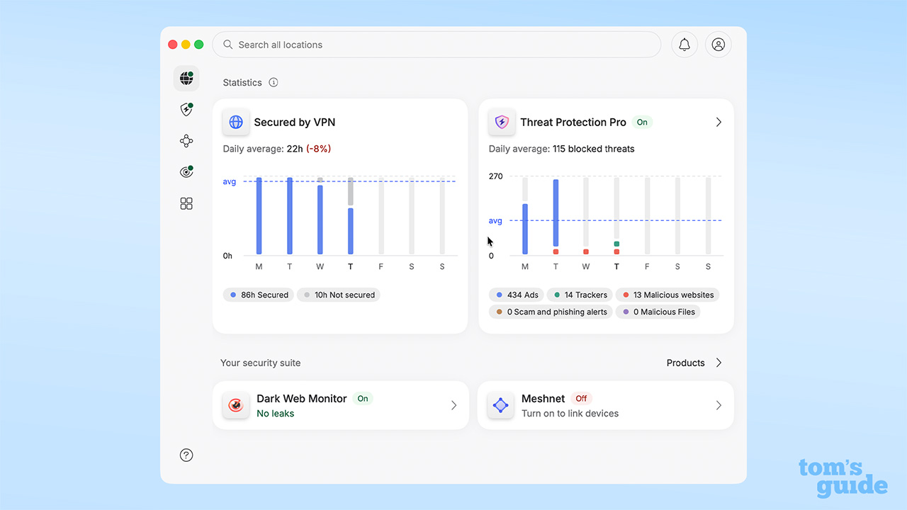 NordVPN's new UI on Mac