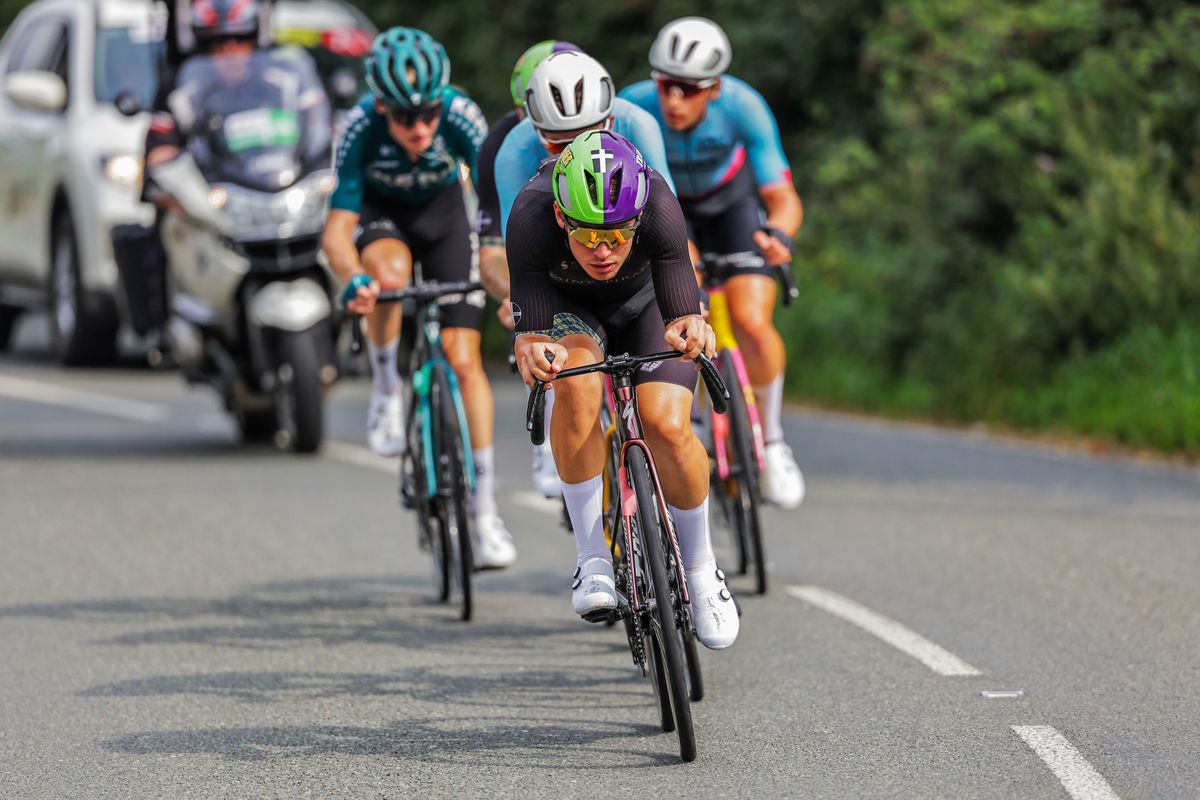 Picture by Alex Whitehead/SWpix.com - 08/09/2023 - Cycling - 2023 Tour of Britain - Stage 6: Southend-on-Sea to Harlow (146.2km) - Jack Rootkin-Gray of Team Saint Piran The Peloton