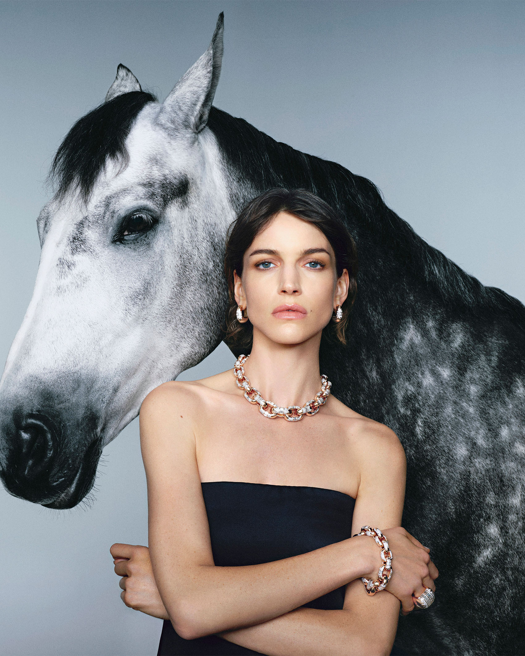 Pomellato model with a horse