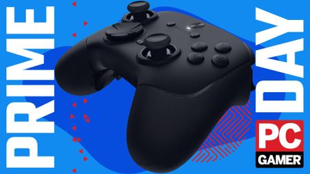 The Razer Wolverine V3 Pro 8K PC wireless controller floats in the funky PC G Prime Day deal void.
