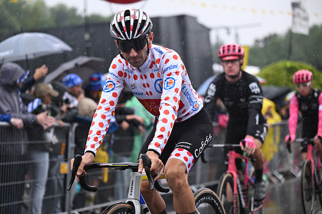 LAUWIN-PLANQUE - JULY 06: Benjamin Thomas of France and Team Cofidis - Polka Dot Mountain Jersey prior to the 112th Tour de France 2025, Stage 2 a 209.1km stage from Lauwin-Planque to Boulogne-sur-Mer / #UCIWT / on July 06, 2025 in Lauwin-Planque, France.