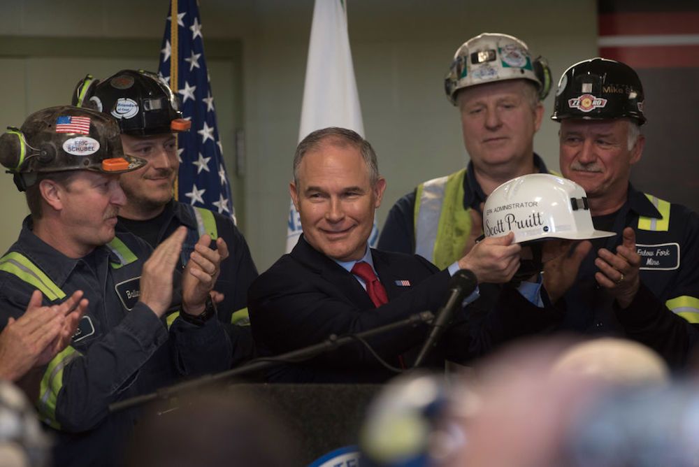 scott pruitt with coal miners