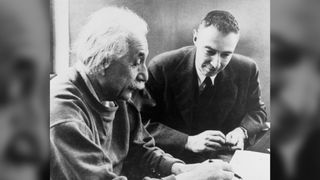 Oppenheimer learning from Einstein.