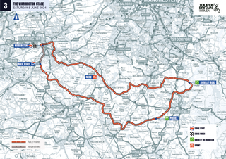 Tour of Britain Women stage 3 map