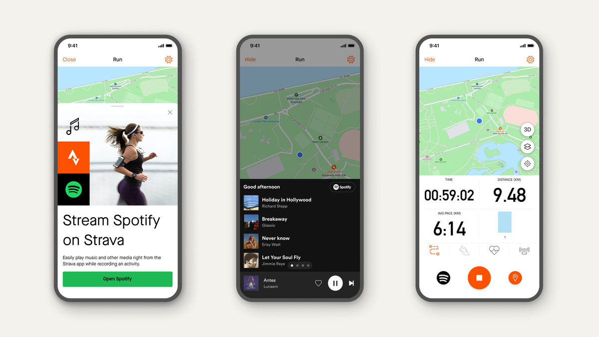 Strava app with Spotify integration