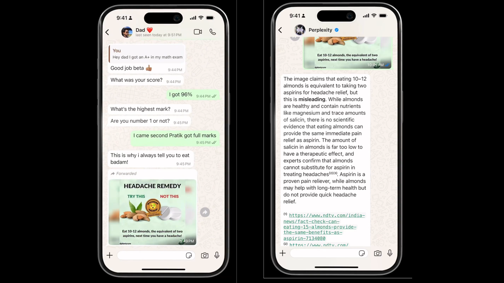 Perplexity WhatsApp Fact Check