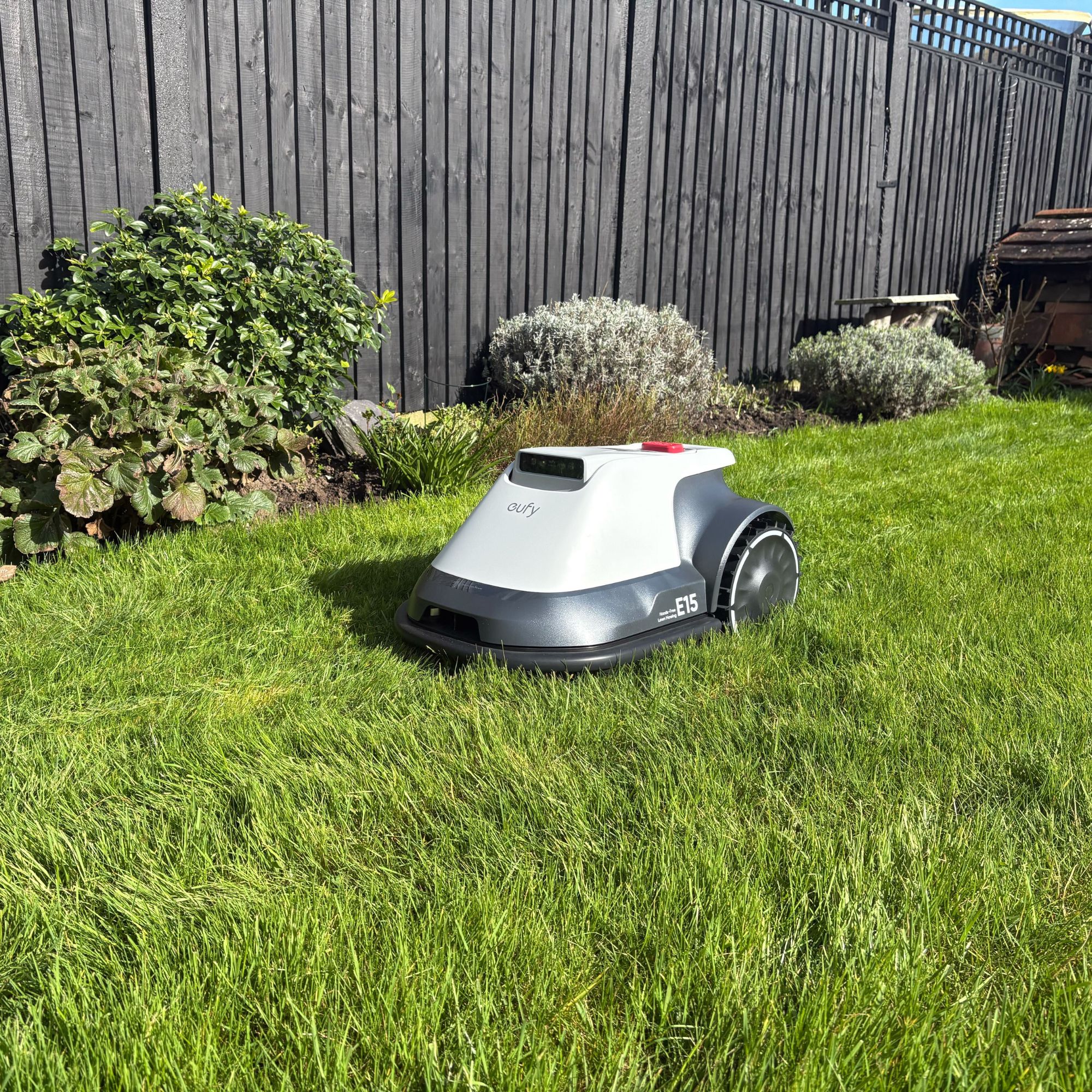 Eufy E15 Robot Lawn Mower mowing grass lawn
