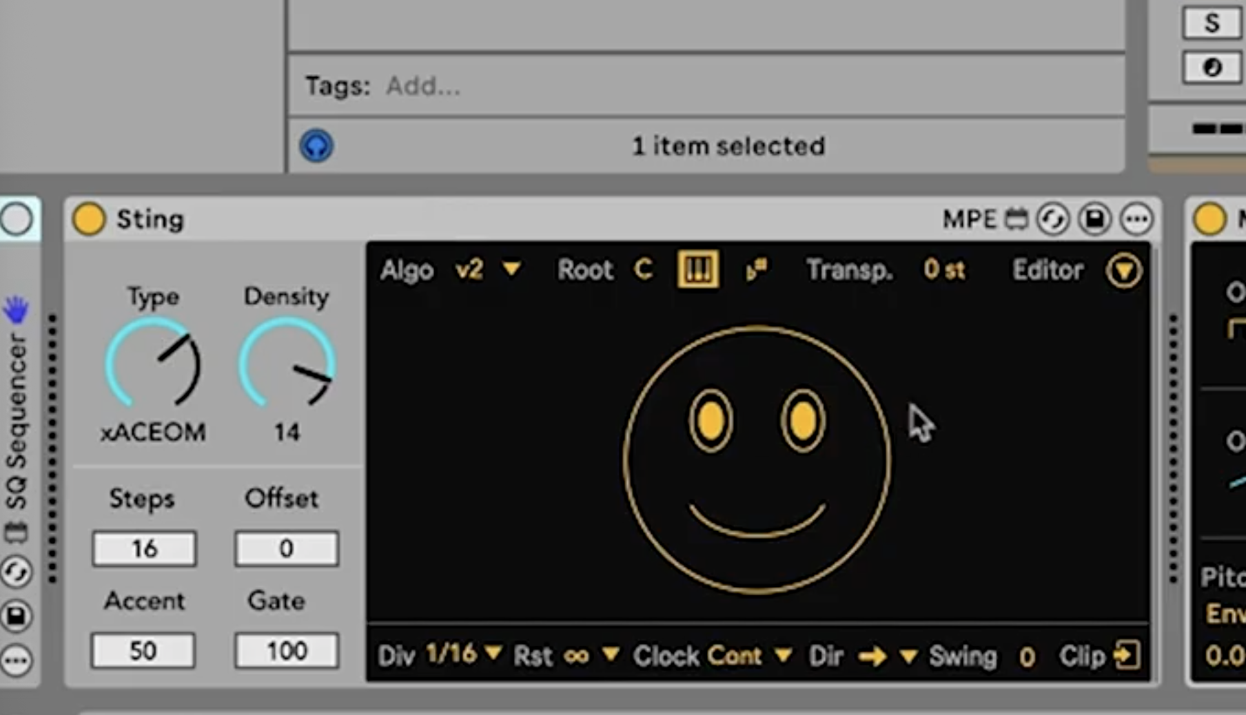 Max for Live Sting device