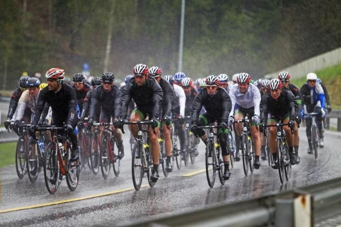 It was a wet, dismal day for racing at the Glava Tour of Norway