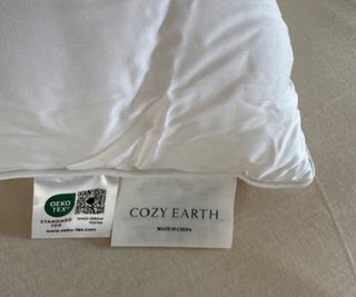Corner of the Cozy Earth Silk Pillow.