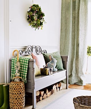 Easter wreath in an entryway